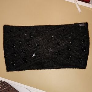 Victoria's Secret Black Beaded Ear Warmer / Hairband